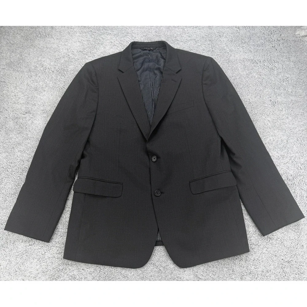 Banana Republic Marzotto Italy Wool Blazer Mens 42R Charcoal Sport Coat Jacket